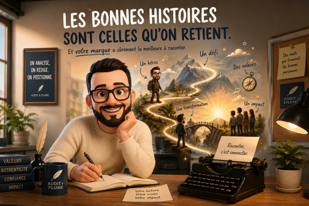 Illustration du storytelling de marque et de la création d’une histoire mémorable